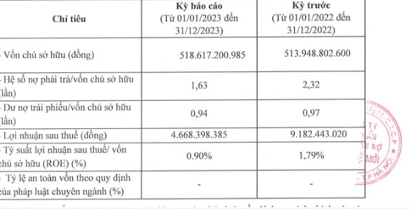 Th&ocirc;ng tin t&agrave;i ch&iacute;nh năm 2023 của&nbsp;C&ocirc;ng ty cổ phần Mua b&aacute;n nợ Thế hệ mới.