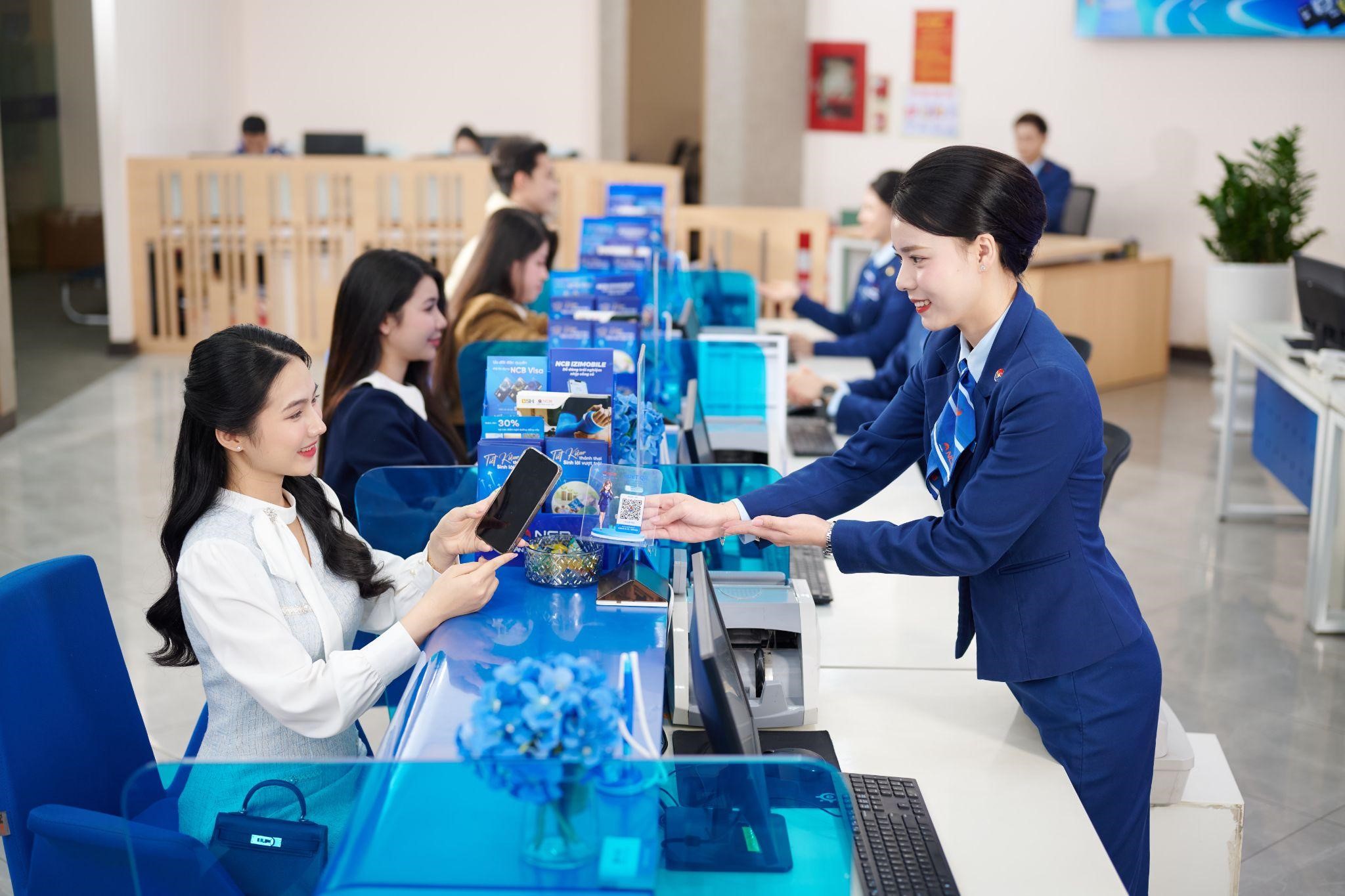 NCB tiến dần tới mục ti&ecirc;u trở th&agrave;nh ng&acirc;n h&agrave;ng cung cấp dịch vụ,&nbsp;v&agrave; giải ph&aacute;p t&agrave;i ch&iacute;nh h&agrave;ng đầu thị trường &nbsp;