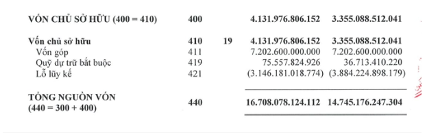 Vốn chủ sở hữu tại 31/12/2023 theo BCTC kiểm to&aacute;n