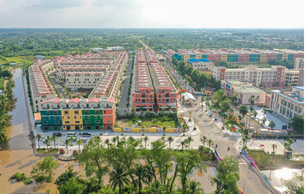 Một g&oacute;c Khu d&acirc;n cư Phước Thọ (Vĩnh Long) do T&amp;T Group ph&aacute;t triển nh&igrave;n từ tr&ecirc;n cao