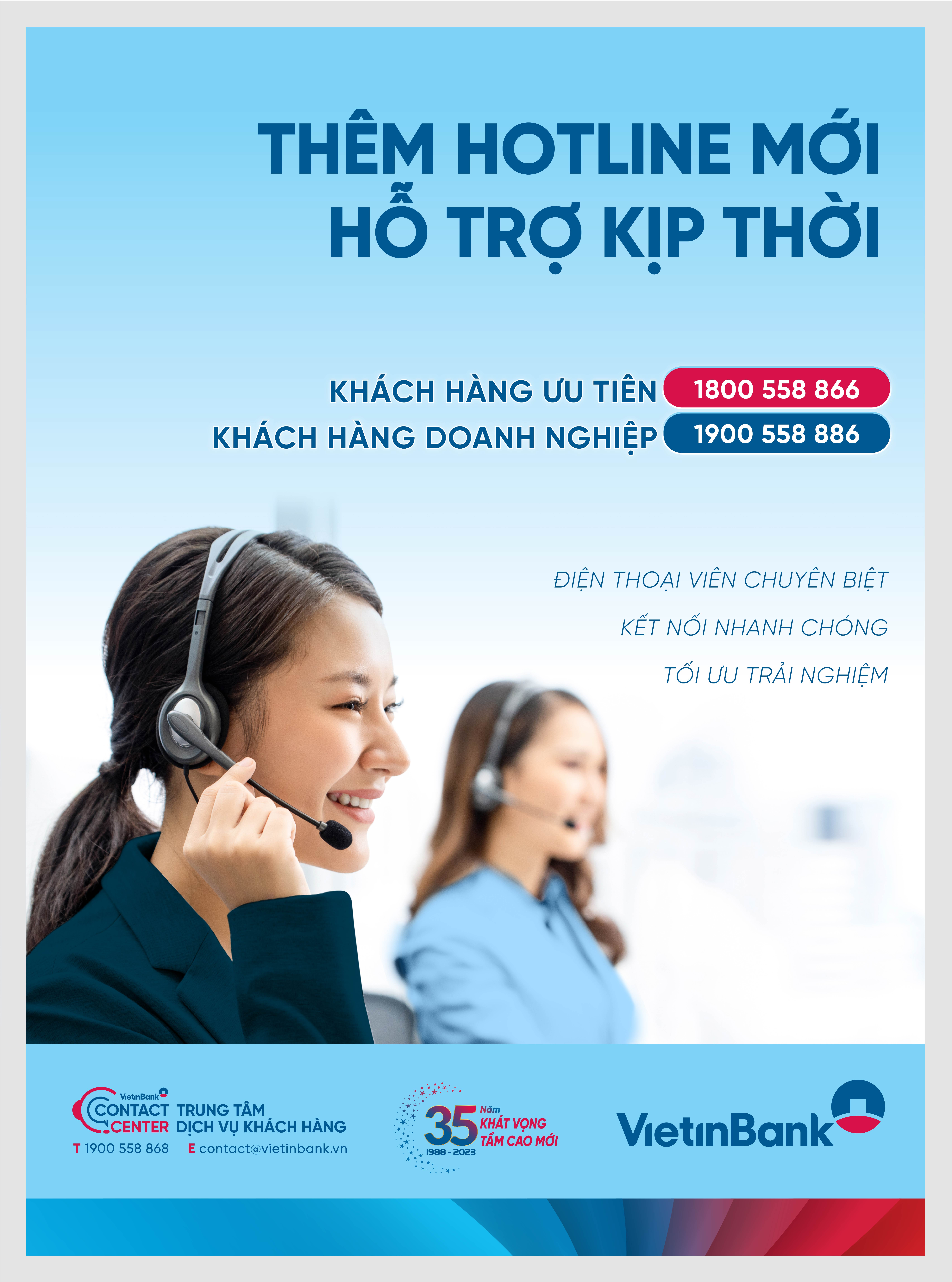 VietinBank ra mắt Hotline mới phục vụ kh&#225;ch h&#224;ng ưu ti&#234;n v&#224; kh&#225;ch h&#224;ng doanh nghiệp - Ảnh 1