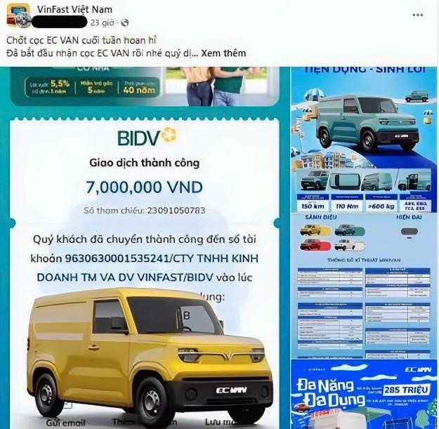 Kh&#225;ch h&#224;ng Việt h&#225;o hức khoe “bấm n&#250;t” chốt cọc sớm VinFast EC Van - Ảnh 1
