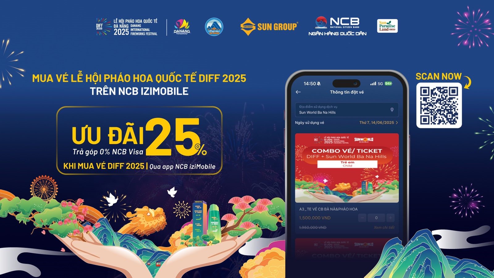 NCB ưu đ&atilde;i lớn cho kh&aacute;ch h&agrave;ng mua v&eacute; DIFF 2025. Ảnh: NCB &nbsp;