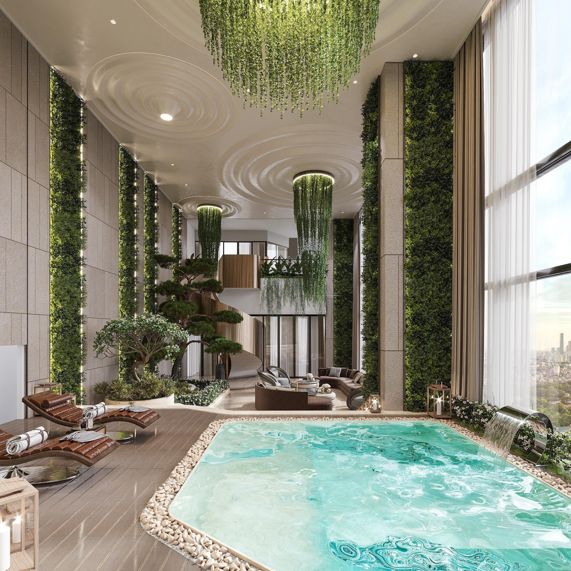 Kh&ocirc;ng gian đậm chất nghỉ dưỡng tại gia với tầm view tuyệt đẹp ra s&ocirc;ng Hồng, hồ T&acirc;y hay s&acirc;n golf Ciputra của c&aacute;c căn hộ dịch vụ mang phong c&aacute;ch &ldquo;Multi - Resort tr&ecirc;n kh&ocirc;ng&rdquo; sẽ l&agrave; điểm nhấn đắt gi&aacute; khi Sunshine Wonder Tower ho&agrave;n thiện v&agrave; đi v&agrave;o hoạt động.