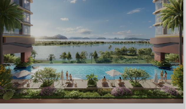 Bể bơi v&ocirc; cực với tầm nh&igrave;n panorama đắt gi&aacute; của The Bayside (Nguồn: MIK Group)