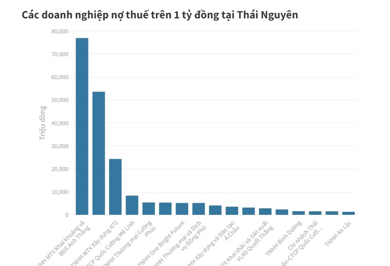 Th&#225;i Nguy&#234;n c&#244;ng bố 78 doanh nghiệp ch&#226;y &#236; nợ thuế - Ảnh 2