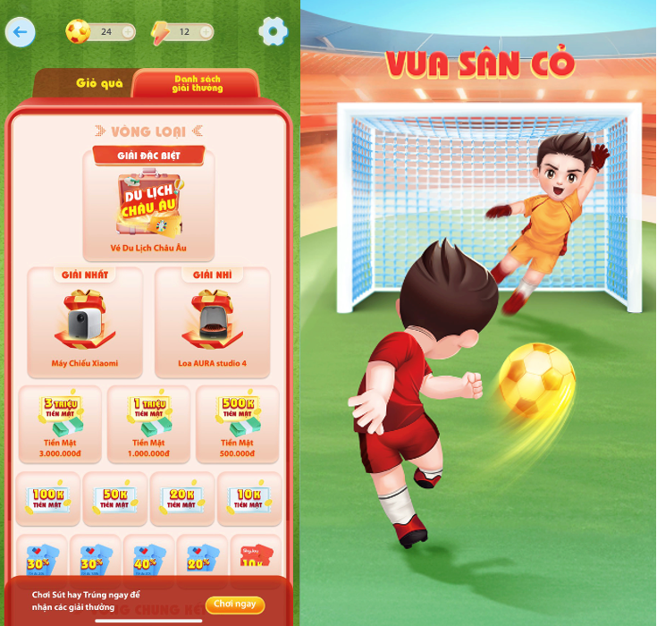 H&oacute;a th&acirc;n &ldquo;Vua s&acirc;n cỏ&rdquo;, ghi b&agrave;n giải thưởng hấp dẫn &nbsp;