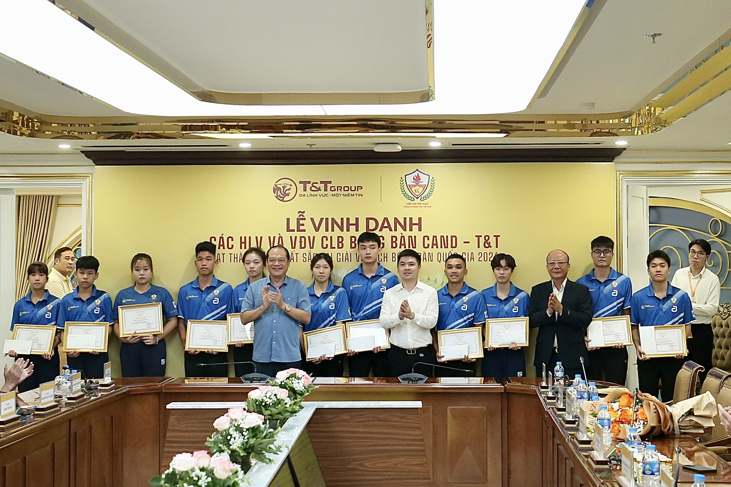 CLB b&oacute;ng b&agrave;n CAND &ndash; T&amp;T nhận thưởng kỷ lục sau th&agrave;nh t&iacute;ch xuất sắc tại giải quốc gia 2024. &nbsp;