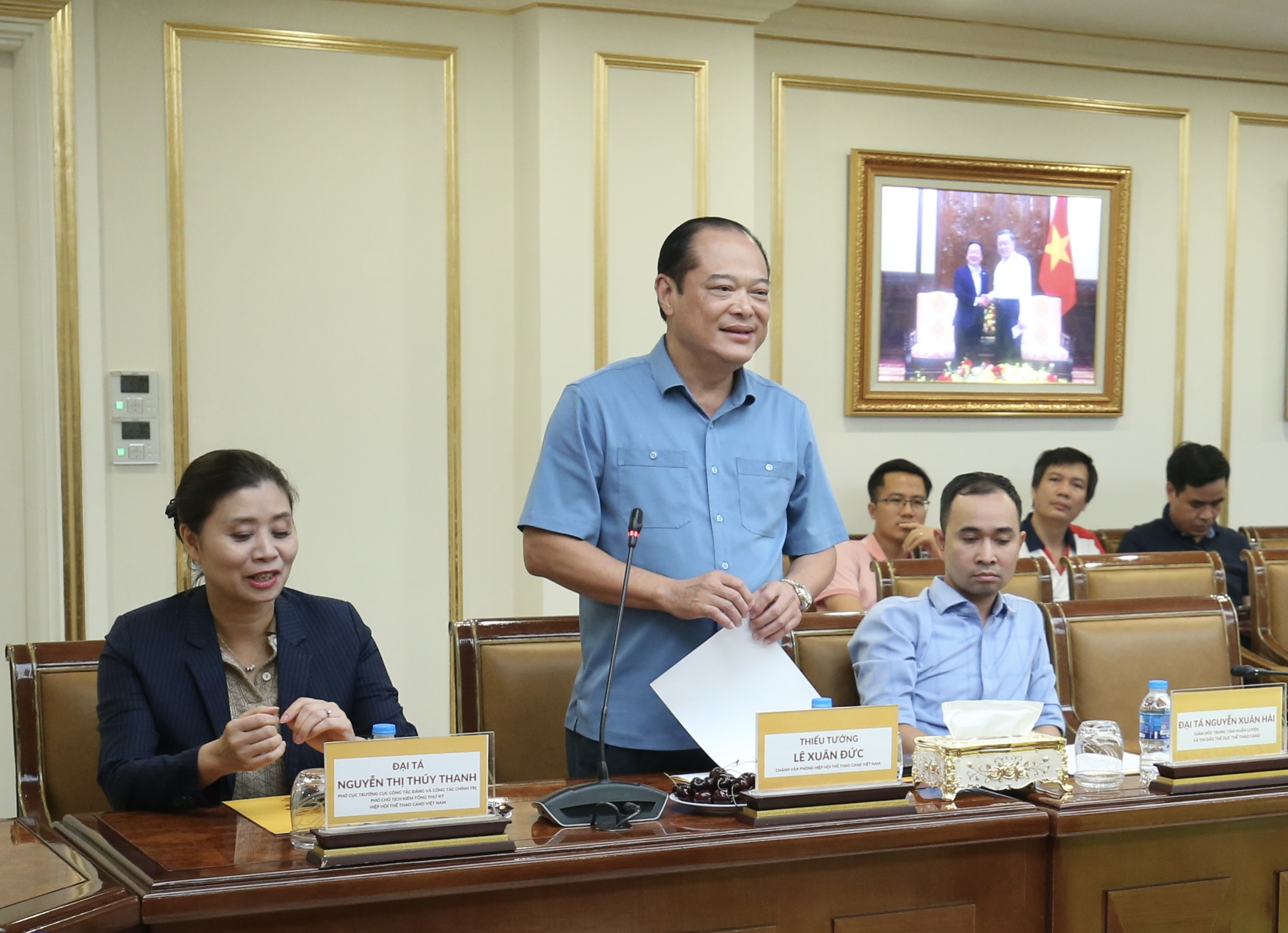 Thiếu tướng L&ecirc; Xu&acirc;n Đức - Ph&oacute; Cục trưởng Cục CSGT (Bộ C&ocirc;ng an), Ch&aacute;nh Văn ph&ograve;ng Hiệp hội thể thao CAND. &nbsp;