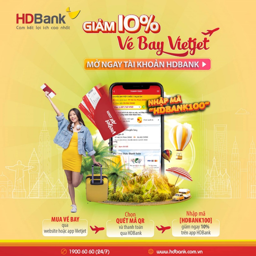 C&#249;ng HDBank đặt v&#233; m&#225;y bay giờ n&#224;o cũng rẻ - Ảnh 1