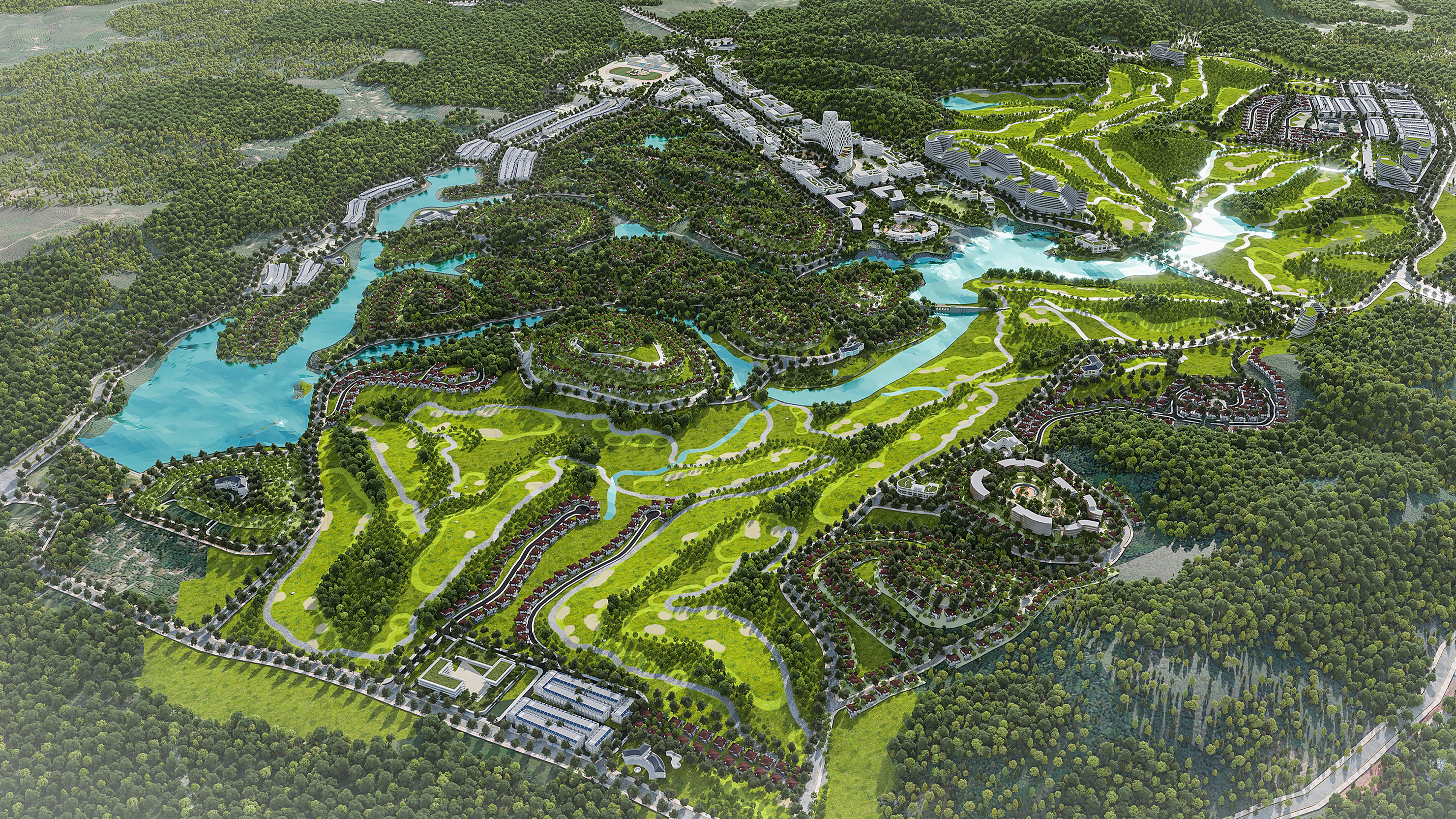 Phối cảnh tổng thể dự &aacute;n Văn Lang Empire Golf Club.