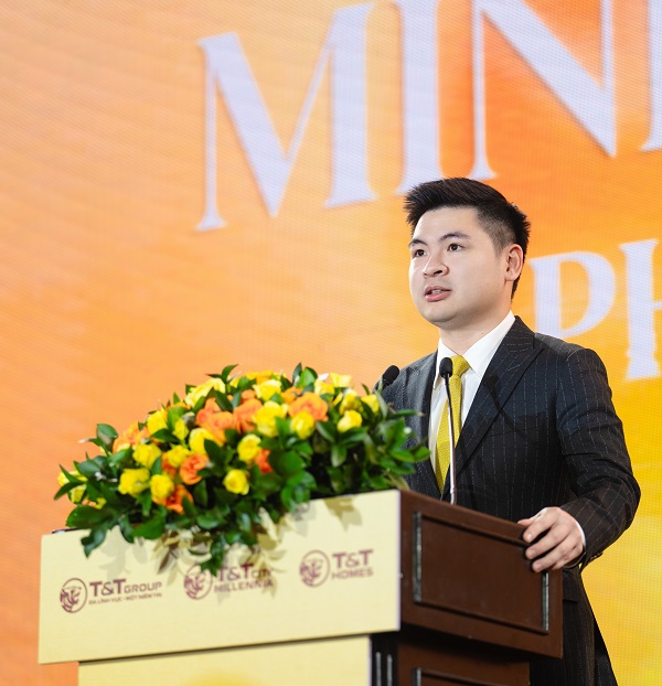 &Ocirc;ng Đỗ Vinh Quang - Chủ tịch HĐQT T&amp;T Homes ph&aacute;t biểu tại buổi lễ