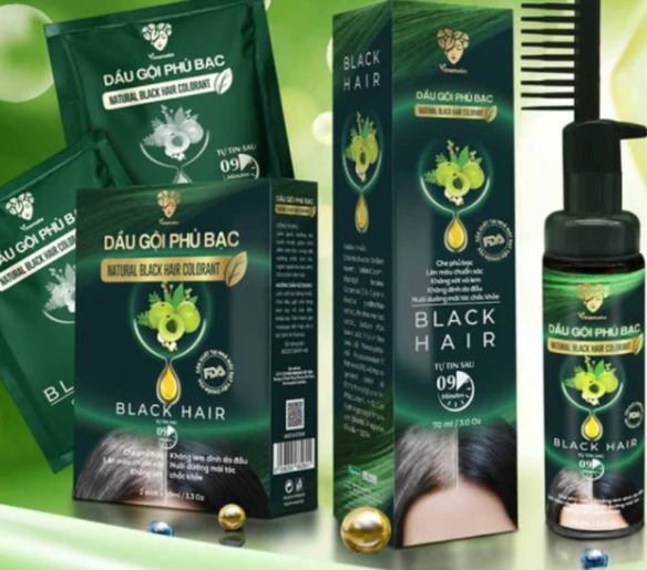 Cơ quan chức năng x&aacute;c định sản phẩm Dầu gội phủ bạc Natural Black Hair Colorant (nh&atilde;n h&agrave;ng Vinamake) l&agrave; h&agrave;ng giả