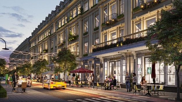 Chuỗi shophouse của Sunshine Capital Tay Thang Long tạo n&ecirc;n những con phố mua sắm n&aacute;o nhiệt tại cửa ng&otilde; của H&agrave; Nội