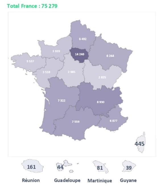 T&iacute;nh đến hết th&aacute;ng 10/2022, số lượng trụ sạc tr&ecirc;n to&agrave;n nước Ph&aacute;p đạt 75.279, c&ograve;n c&aacute;ch kh&aacute; xa mục ti&ecirc;u Ch&iacute;nh phủ đặt ra l&agrave; 100.000 trụ sạc v&agrave;o cuối năm nay. Hiện tại, số lượng trụ sạc ở Ph&aacute;p chủ yếu tập trung ở v&ugrave;ng thủ đ&ocirc; Paris (nguồn: Avere-France).