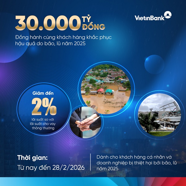 VietinBank dành 30.000 tỷ đồng hỗ trợ khách hàng khắc phục hậu quả bão lũ - Ảnh 1