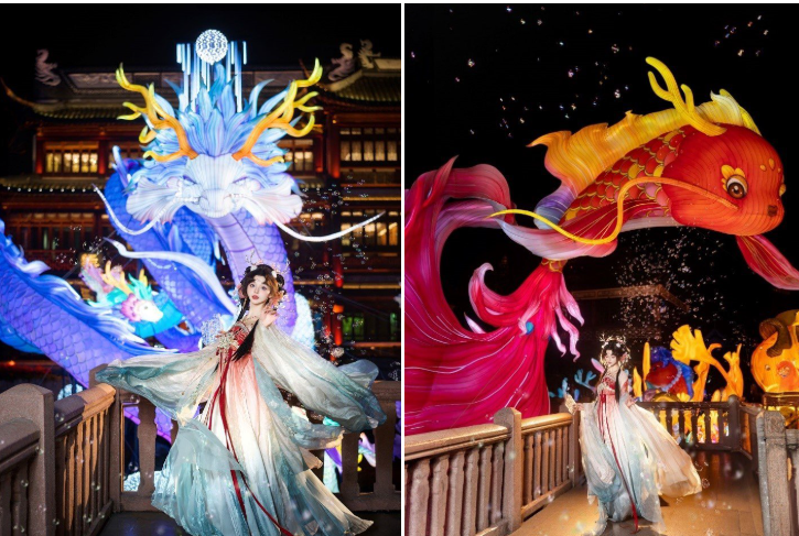 Lễ hội Đ&egrave;n lồng Quốc tế Ocean &ndash; &Aacute;nh s&aacute;ng phương Đ&ocirc;ng sẽ trưng b&agrave;y c&aacute;c cụm đ&egrave;n khổng lồ v&agrave; tinh xảo, k&eacute;o d&agrave;i tới 2km, mang đến trải nghiệm mới lạ chưa từng c&oacute; (Ảnh: Yuyuan Lantern Festival)