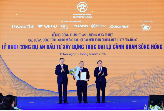 Lễ khởi c&ocirc;ng dự &aacute;n. Ảnh: UBND TP. H&agrave; Nội