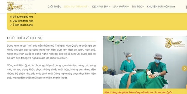 Viện Thẩm mỹ Angel Beauty được th&agrave;nh lập v&agrave;o năm 2007 bởi doanh nh&acirc;n M&atilde; Đ&agrave;o Ngọc B&iacute;ch (ảnh chụp m&agrave;n h&igrave;nh)
