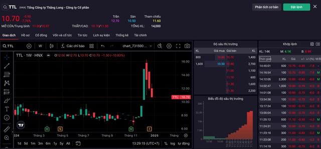 Cổ phiếu TTL lao dốc sau thương vụ tho&aacute;i vốn