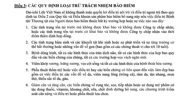 Hợp đồng bảo hiểm c&oacute; quy định r&otilde; về loại trừ tr&aacute;ch nhiệm bảo hiểm