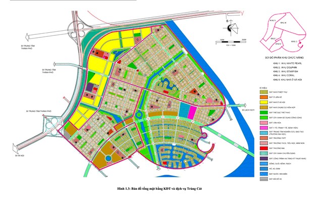 Bản đồ tổng mặt bằng Khu đ&ocirc; thị v&agrave; dịch vụ Tr&agrave;ng C&aacute;t.