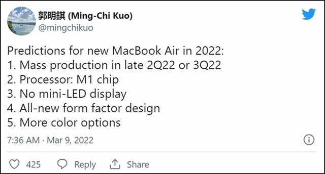 MacBook Air 2022 sở hữu thiết kế ho&#224;n to&#224;n mới - Ảnh 1