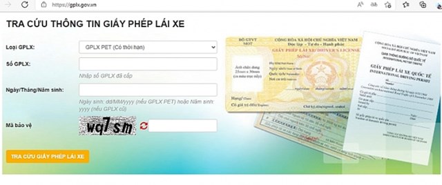 Địa chỉ website tra cứu th&ocirc;ng tin Giấy ph&eacute;p l&aacute;i xe của Tổng cục Đường bộ Việt Nam l&agrave; www.gplx.gov.vn