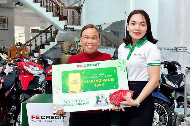 &ldquo;Kết năm cũ, rước đủ lộc may&rdquo; l&agrave; một trong nhiều chương tr&igrave;nh tri &acirc;n kh&aacute;ch h&agrave;ng c&oacute; gi&aacute; trị giải thưởng lớn. Ảnh FE CREDIT.
