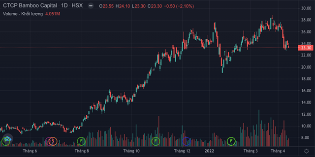 Cổ phiếu BCG hiện đạt 23.300 đồng/cổ phiếu. (Ảnh: FireAnt)