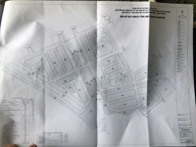Sơ đồ bản vẽ quy hoạch chi tết 1/500 Khu dân cư số 6 (ảnh người dân cung cấp).