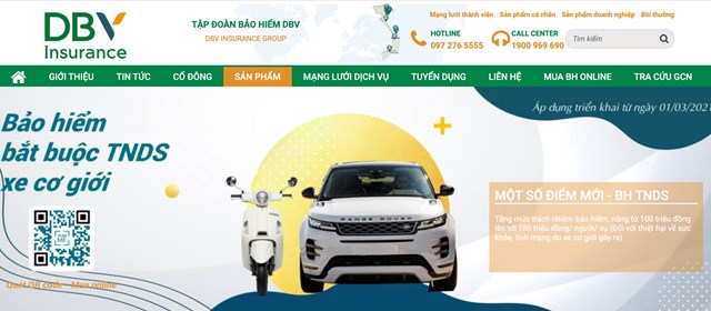 Nghiệp vụ bảo hiểm xe cơ giới vẫn đang "gồng g&aacute;nh" doanh thu cho bảo hiểm DBV ( t&ecirc;n cũ Bảo hiểm H&agrave;ng kh&ocirc;ng). Ảnh chụp m&agrave;n h&igrave;nh