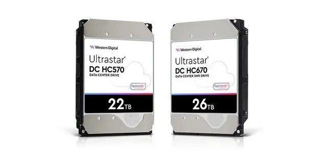 Mẫu ổ cứng Ultrastar DC HC670 của&nbsp;Western Digital c&oacute; dung lượng l&ecirc;n tới 26TB.