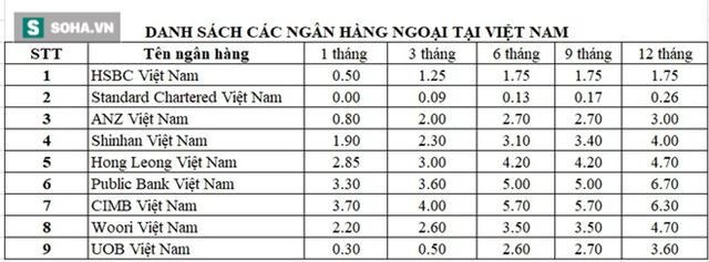 Giật m&#236;nh với mức l&#227;i suất gửi tiết kiệm của c&#225;c ng&#226;n h&#224;ng ngoại tại Việt Nam - Ảnh 2