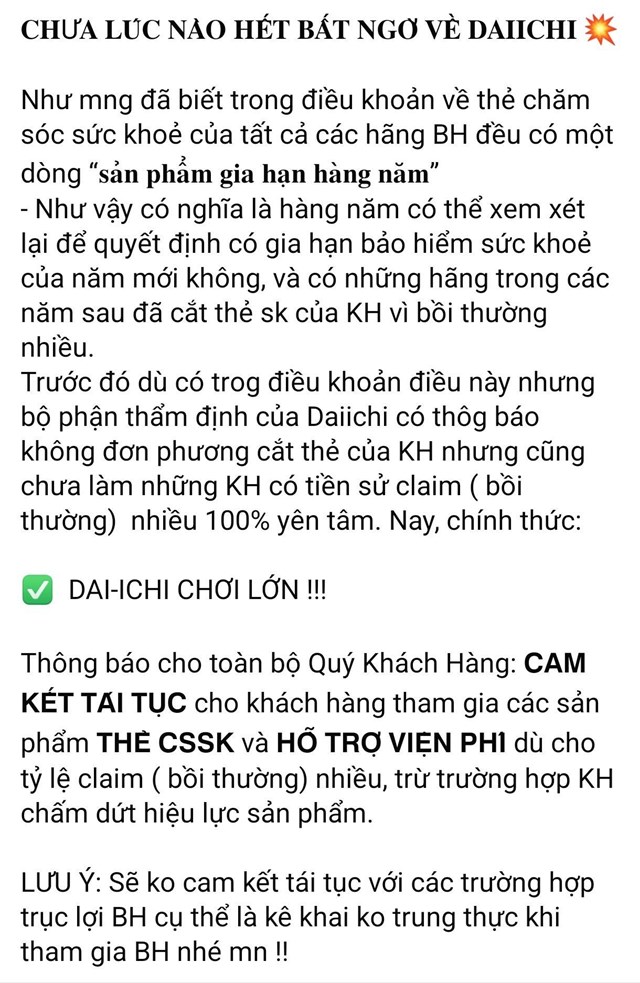 Nội dung được tư vấn vi&ecirc;n Dai-ichi chia sẻ