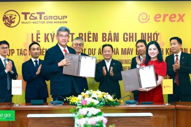 Đại diện l&atilde;nh đạo Tập đo&agrave;n T&amp;T Group v&agrave; Tập đo&agrave;n Erex k&yacute; kết thỏa thuận hợp t&aacute;c. &nbsp;