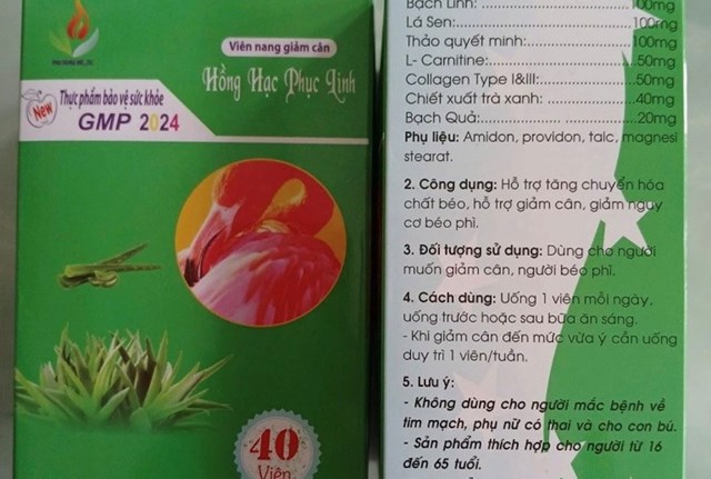 Vi&#234;n nang giảm c&#226;n Hồng Hạc Phục Linh chứa 3 chất cấm nguy hiểm - Ảnh 1