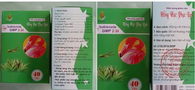 Sản phẩm vi&ecirc;n uống giảm c&acirc;n Hồng Hạc Phục Linh.