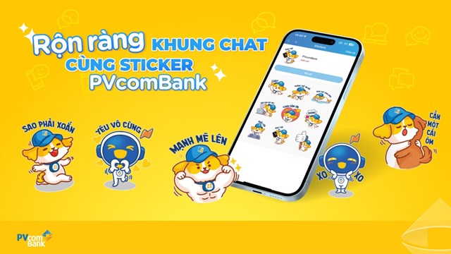 PVcomBank triển khai sticker thương hiệu tr&ecirc;n c&aacute;c nền tảng Zalo, Messenger, Viber, Telegram.