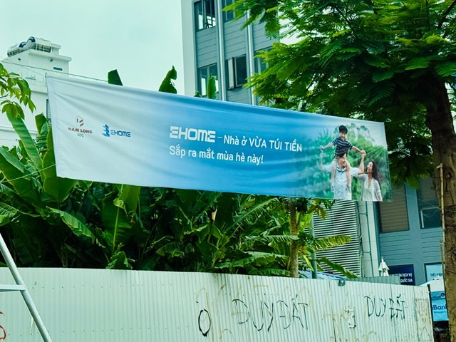Tại Hải Ph&ograve;ng, băng r&ocirc;n dự &aacute;n Ehome đang được treo tại nhiều tuyến đường.