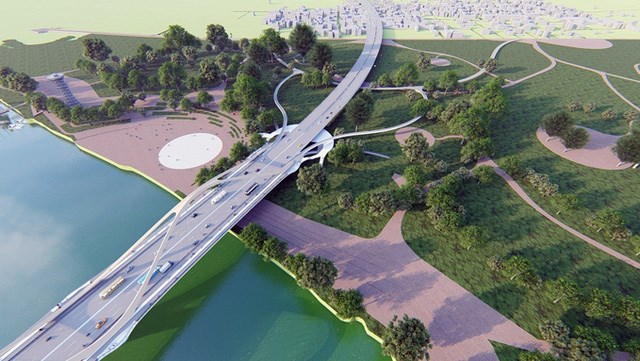 Kết nối cầu Trần Hưng Đạo với hạ tầng giao th&ocirc;ng khu vực ph&iacute;a Long Bi&ecirc;n. Ảnh: Ban tổ chức