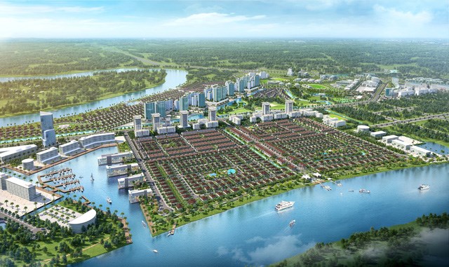 Phối cảnh khu đ&ocirc; thị Waterpoint Long An của Đầu tư Nam Long.