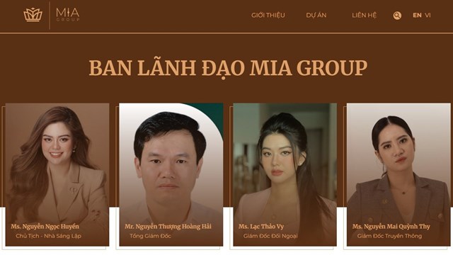 B&agrave; Nguyễn Ngọc Huyền v&agrave; ban l&atilde;nh đạo của Mia Group.