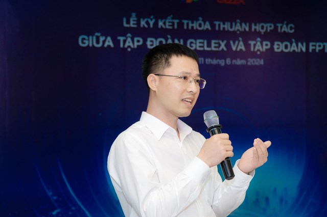 &Ocirc;ng Nguyễn Trọng Hiền - Chủ tịch HĐQT Tập đo&agrave;n GELEX ph&aacute;t biểu tại Lễ k&yacute; kết thỏa thuận hợp t&aacute;c.