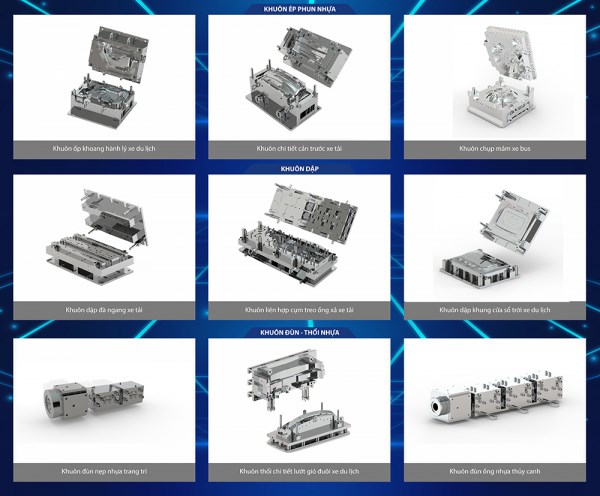 C&aacute;c sản phẩm khu&ocirc;n mẫu của THACO INDUSTRIES.