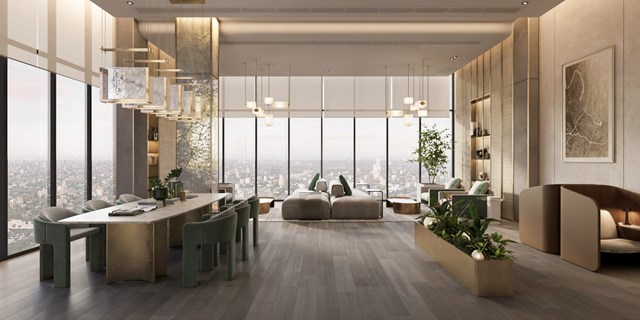 Một g&oacute;c kh&ocirc;ng gian business lounge đẳng cấp tại Lumi&egrave;re Prime Hills - một dự &aacute;n thuộc d&ograve;ng Lumi&egrave;re Series từ Masterise Homes