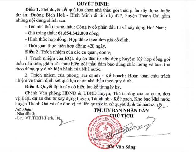 C&ocirc;ng ty X&acirc;y dựng H&ograve;a Nam &ldquo;một m&igrave;nh một chợ&rdquo; tr&uacute;ng g&oacute;i thầu trị gi&aacute; hơn 60 tỷ đồng