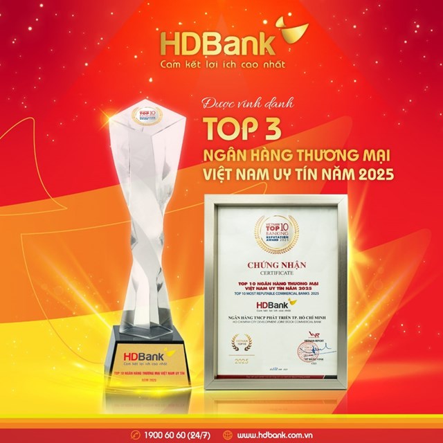 HDBank giữ vị tr&#237; thứ 3 Top ng&#226;n h&#224;ng ni&#234;m yết uy t&#237;n v&#224; hiệu quả nhất Việt Nam - Ảnh 1