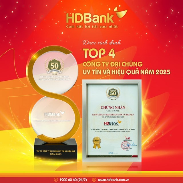 HDBank giữ vị tr&#237; thứ 3 Top ng&#226;n h&#224;ng ni&#234;m yết uy t&#237;n v&#224; hiệu quả nhất Việt Nam - Ảnh 2