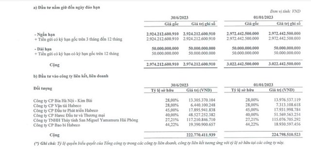 Habeco cũng mạnh tay khi d&agrave;nh 2.974 tỷ đồng gửi ng&acirc;n h&agrave;ng trong khi vẫn nợ thuế 544 tỷ đồng.